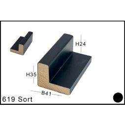 RAMMELISTE NR.  619 MAT SORT - Svævelister