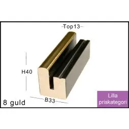 SPEJL I RAMME NR. 8 GULD - Spejle