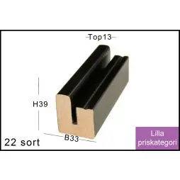 SPEJL I RAMME NR. 22 SORT - Spejle